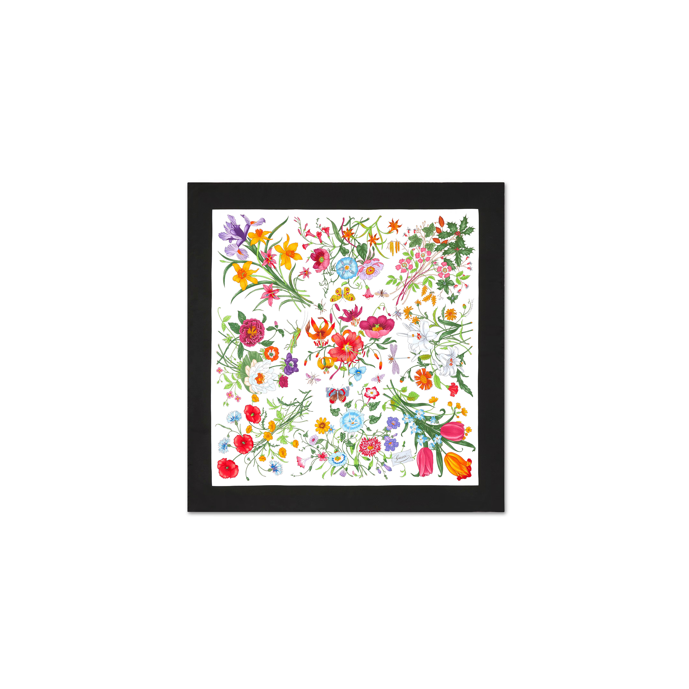 GUCCI PRINTED FLORA SILK TWILL CARRÉ 821061 (90*90cm)